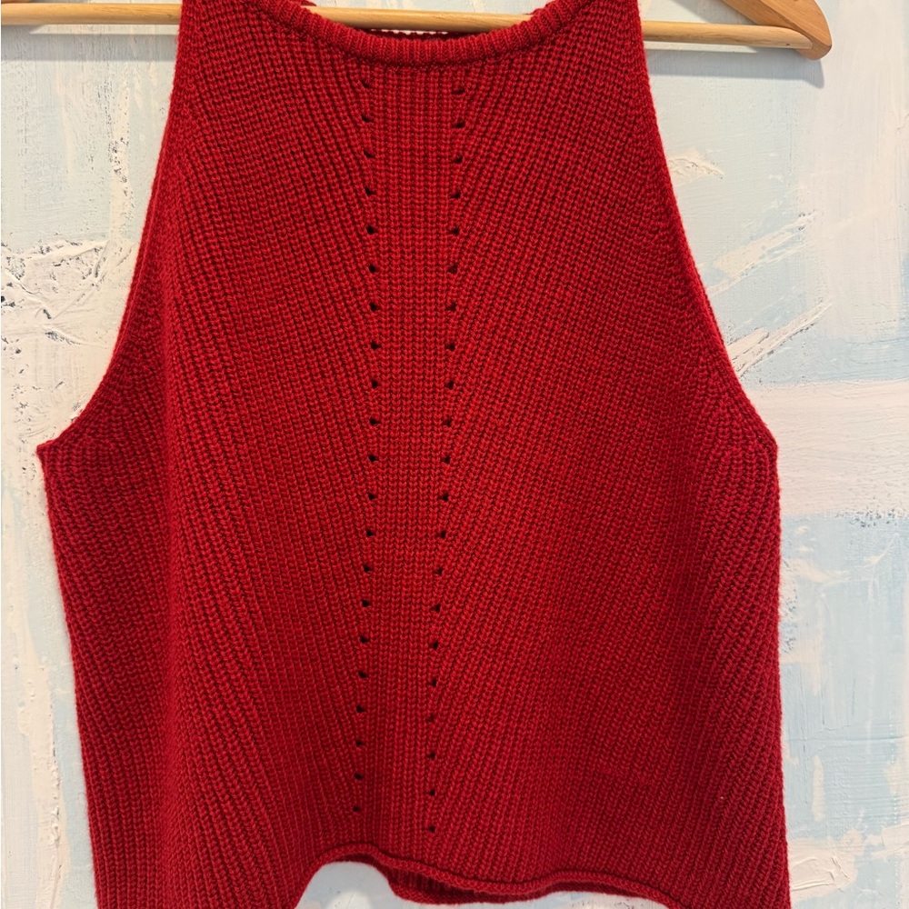 Red Knit Tank Top